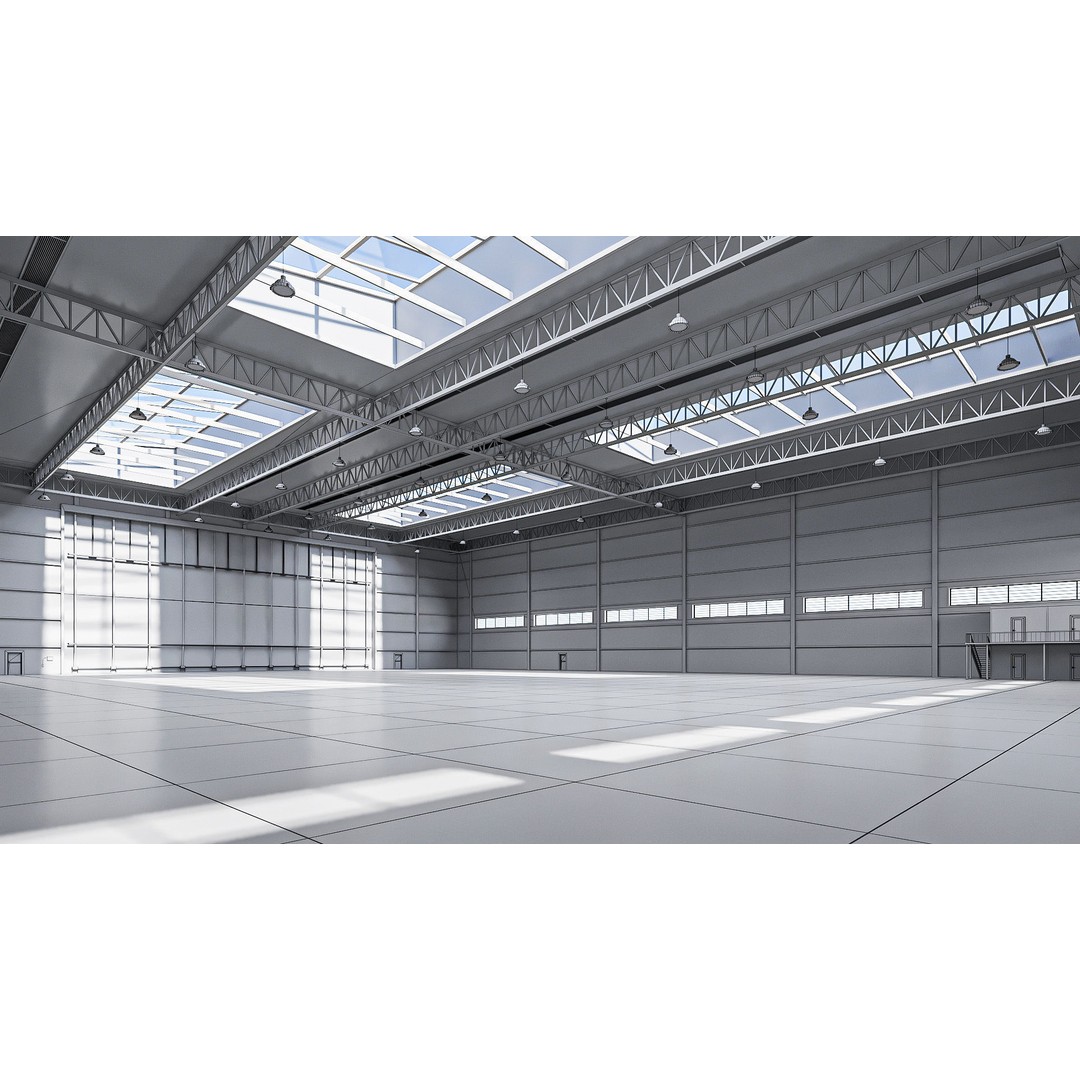 Warehouse 3D Model – High-Quality Hangar with Textures and Animation - View 23