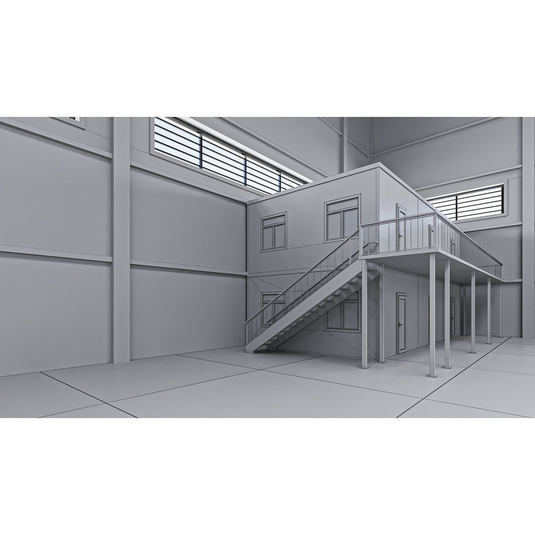 Warehouse 3D Model – High-Quality Hangar with Textures and Animation - View 24