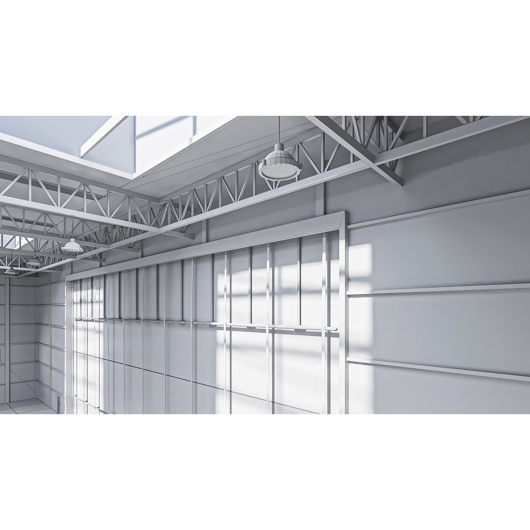 Warehouse 3D Model – High-Quality Hangar with Textures and Animation - View 25
