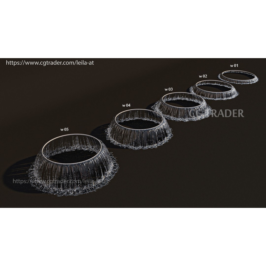Waterfall Fountains 3D Model – High Detail Outdoor Features, FBX, OBJ - View 5