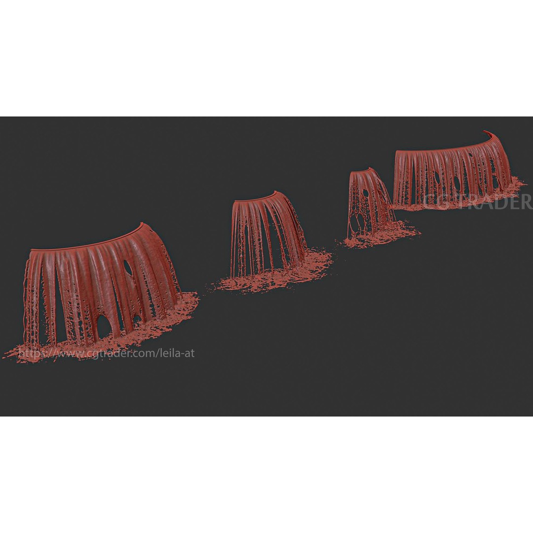Waterfall Fountains 3D Model – High Detail Outdoor Features, FBX, OBJ - View 8