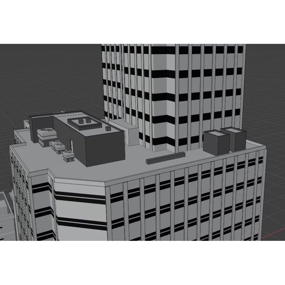 City Downtown Skyscraper - Low-Poly Game-Ready 3D Model