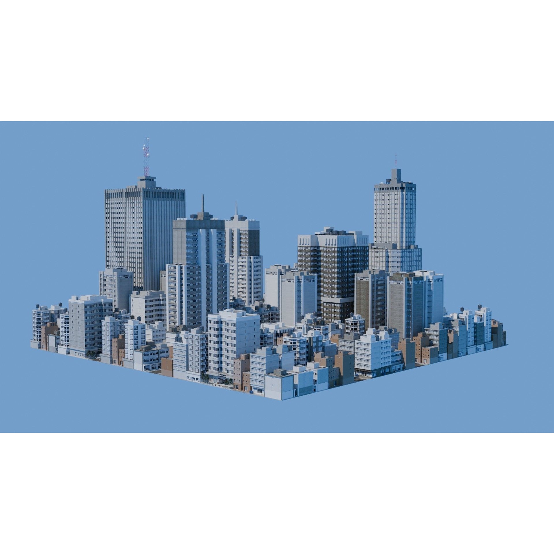 City Downtown Skyscraper - Low-Poly Game-Ready 3D Model - View 10