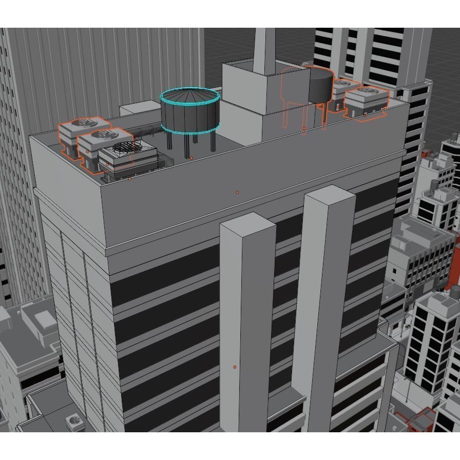 City Downtown Skyscraper - Low-Poly Game-Ready 3D Model - View 18