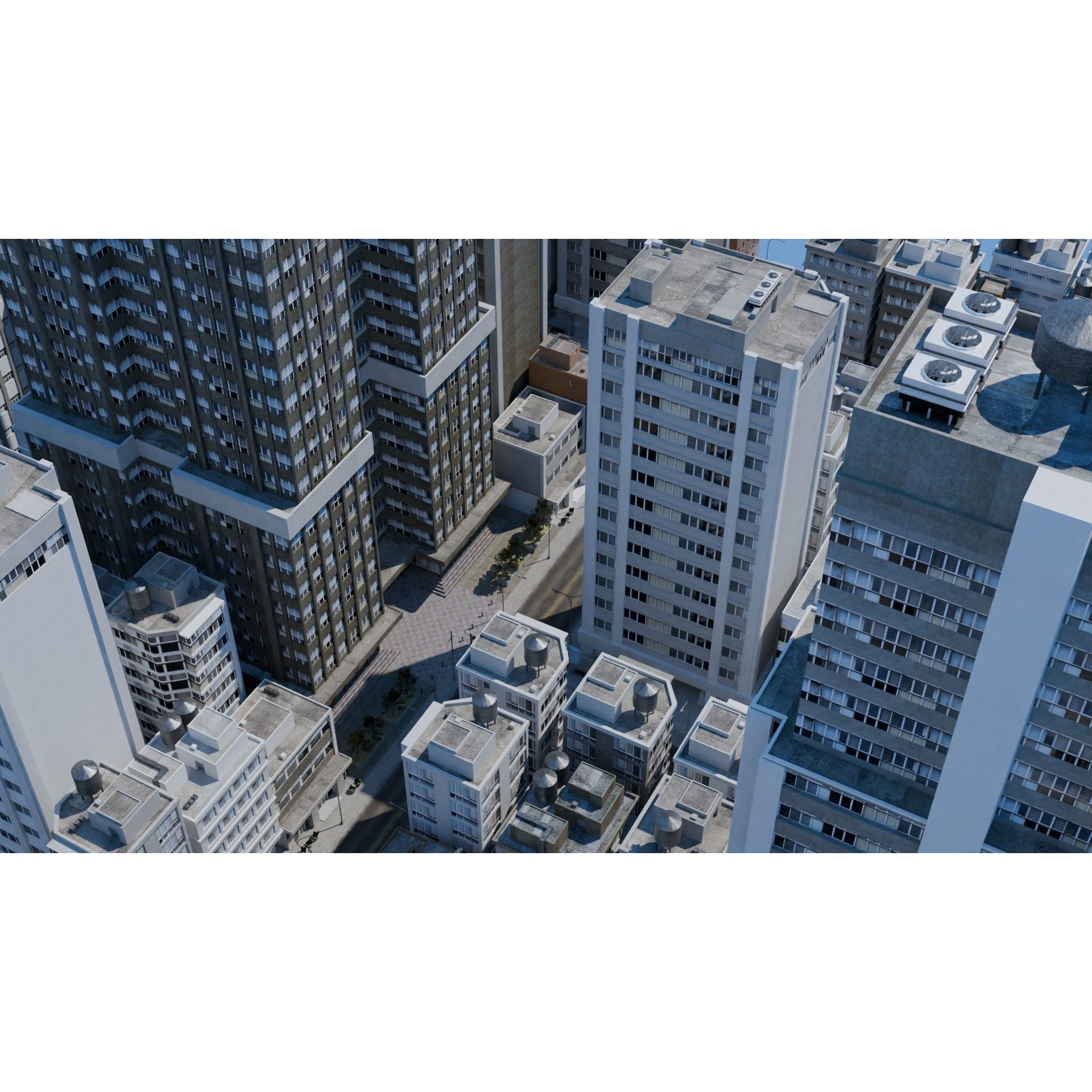 City Downtown Skyscraper - Low-Poly Game-Ready 3D Model - View 7