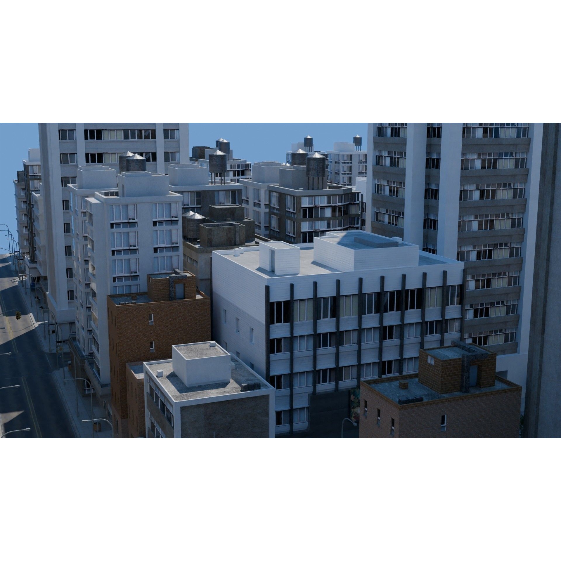 City Downtown Skyscraper - Low-Poly Game-Ready 3D Model - View 8