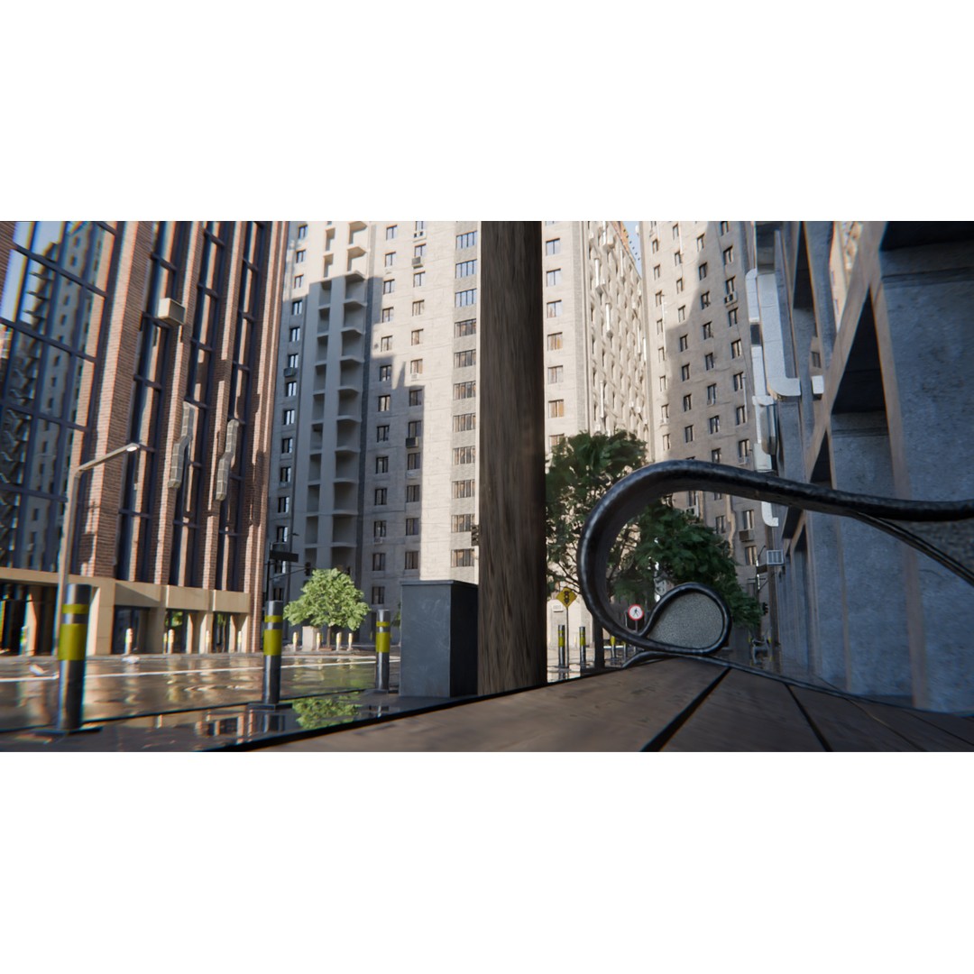 Modern City Street 3D Model – Realistic Urban Environment, Blender - View 10
