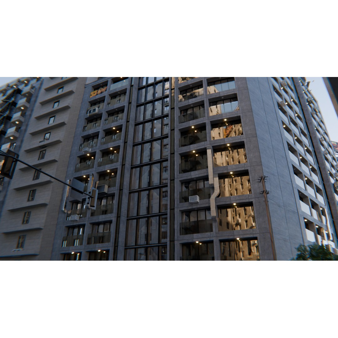 Modern City Street 3D Model – Realistic Urban Environment, Blender - View 16