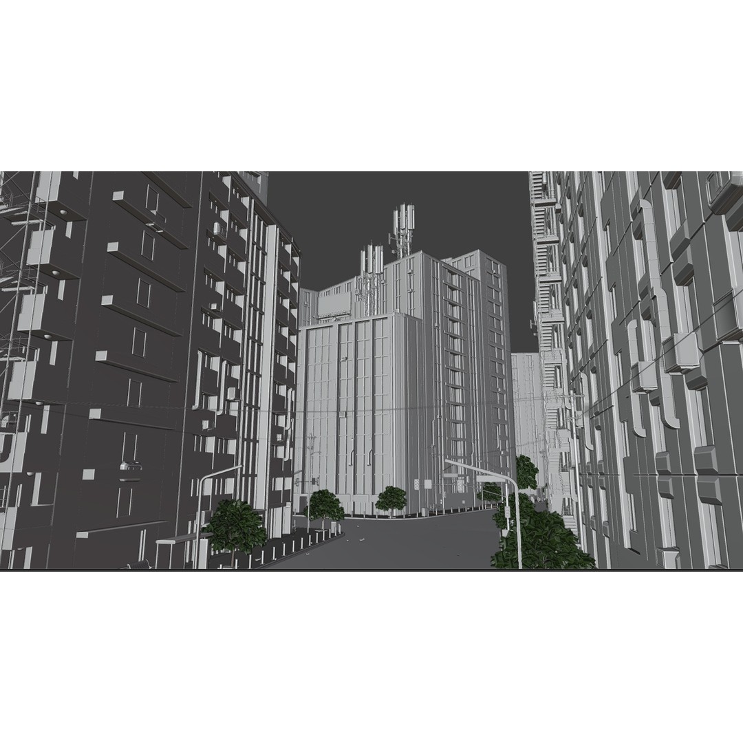 Modern City Street 3D Model – Realistic Urban Environment, Blender - View 20