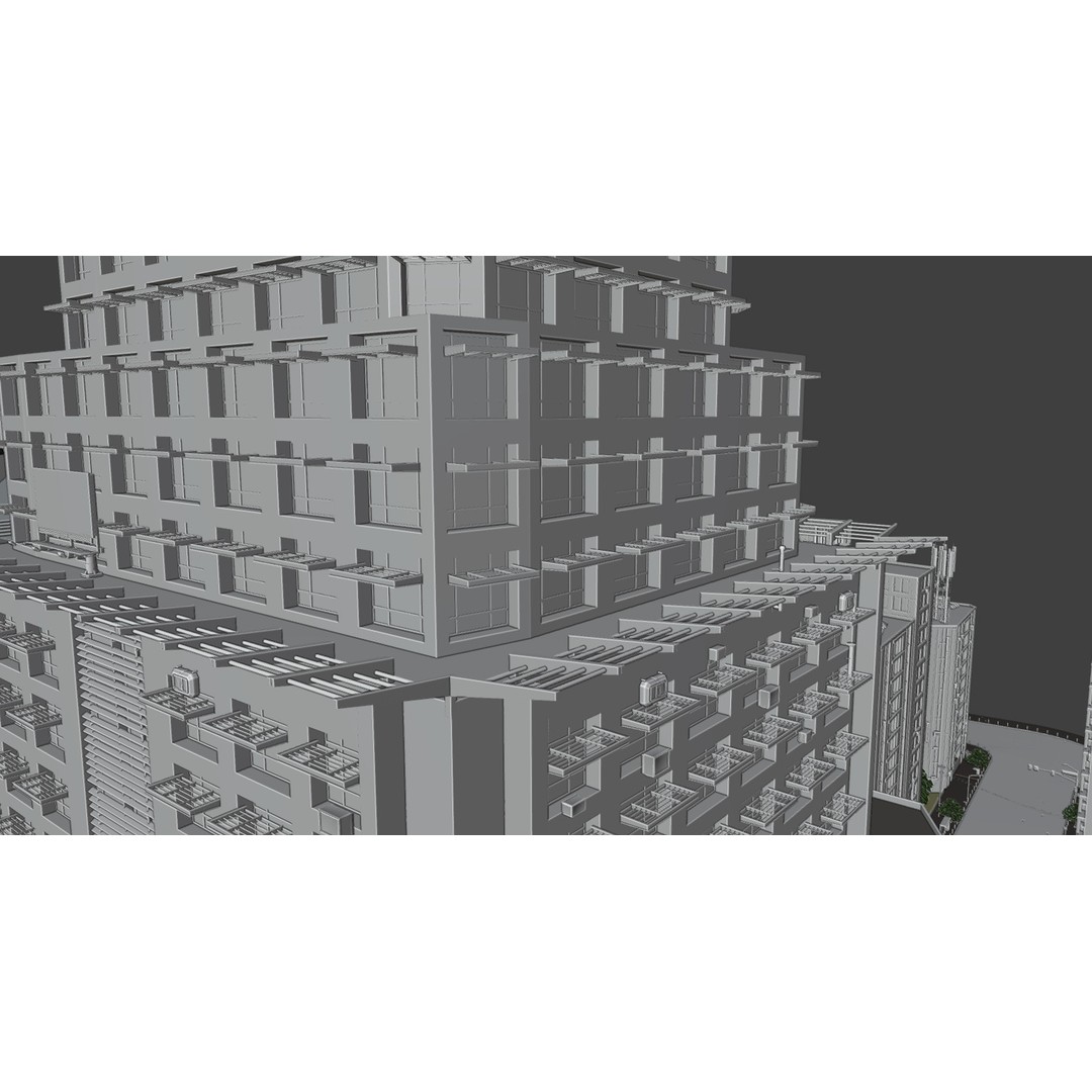 Modern City Street 3D Model – Realistic Urban Environment, Blender - View 24