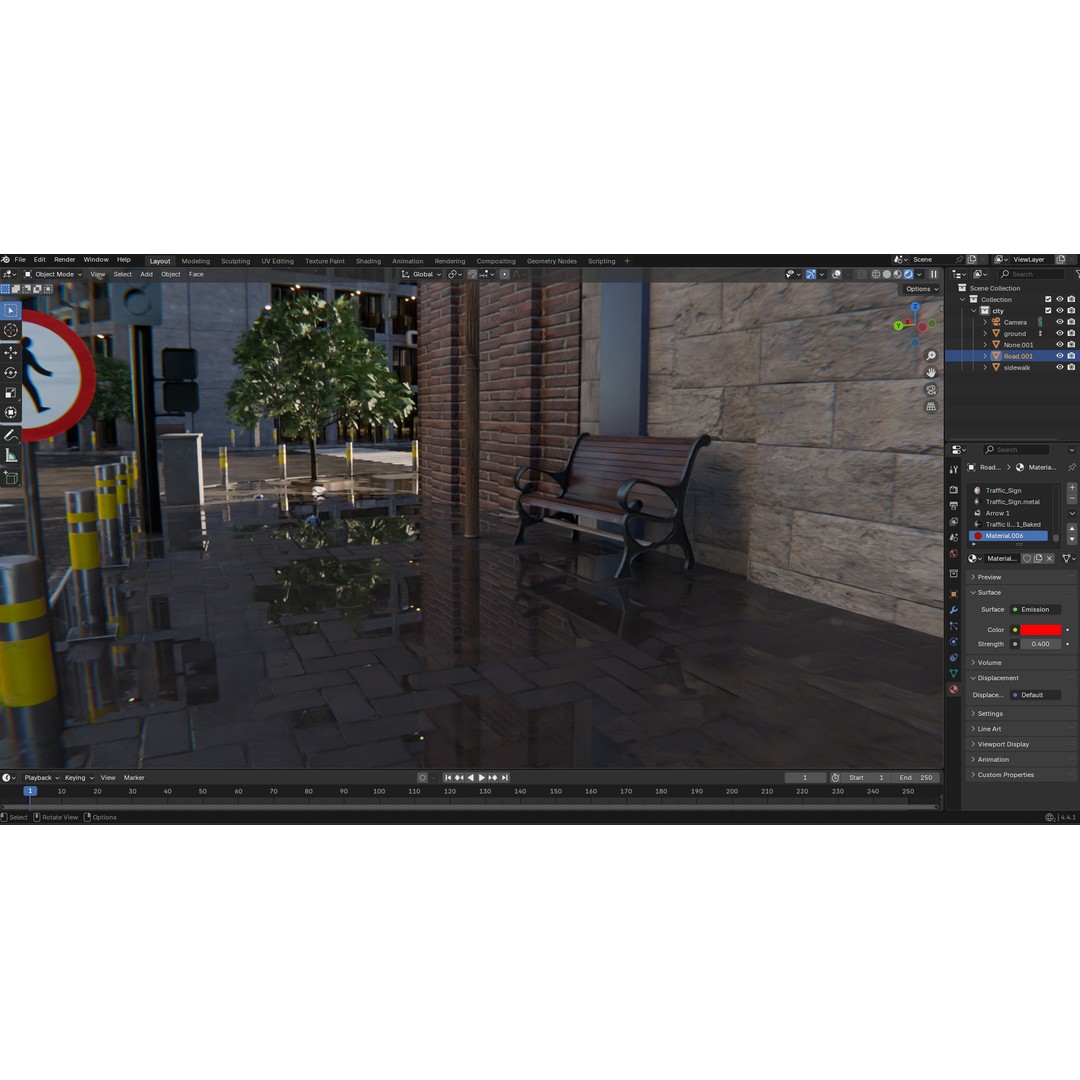 Modern City Street 3D Model – Realistic Urban Environment, Blender - View 31
