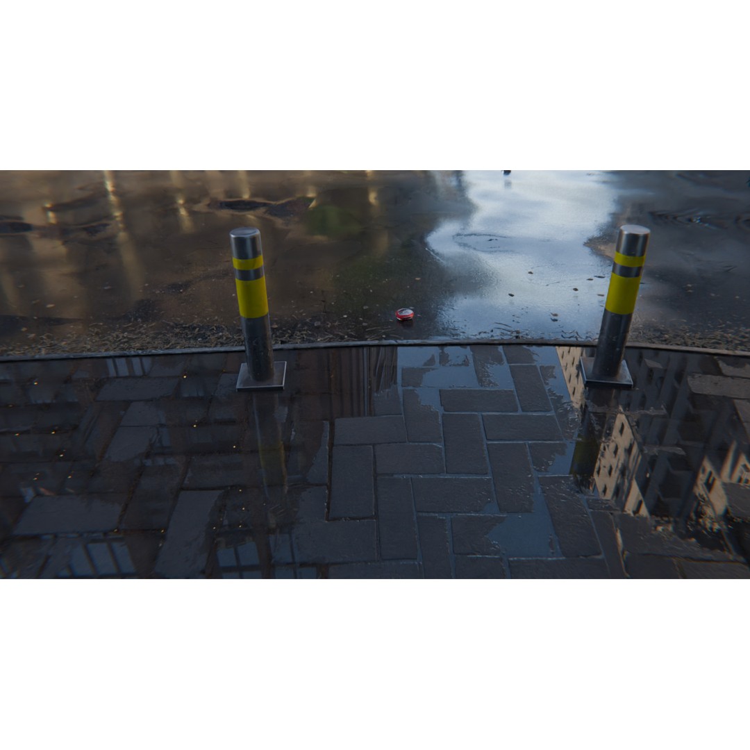 Modern City Street 3D Model – Realistic Urban Environment, Blender - View 5