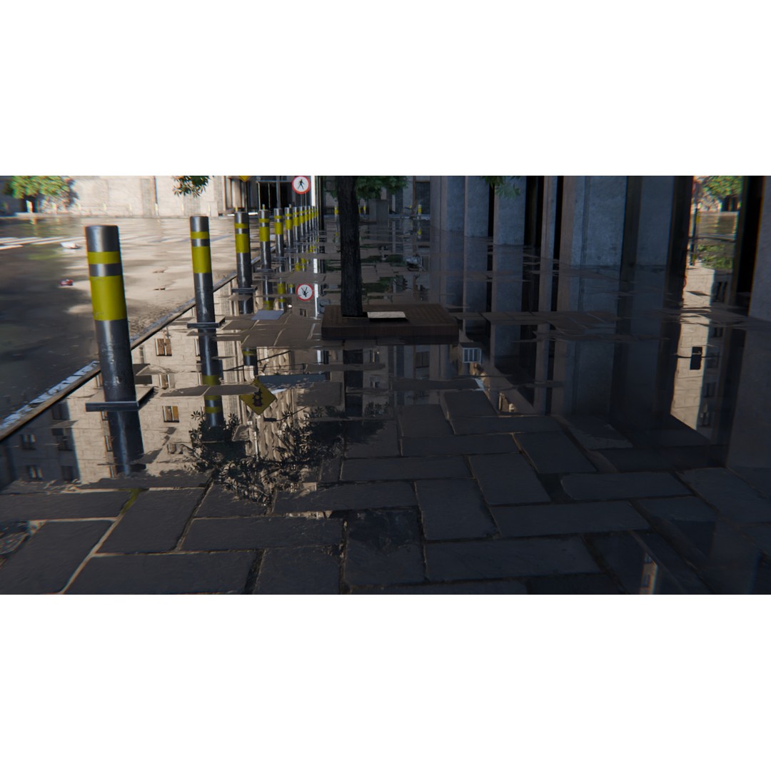 Modern City Street 3D Model – Realistic Urban Environment, Blender - View 7