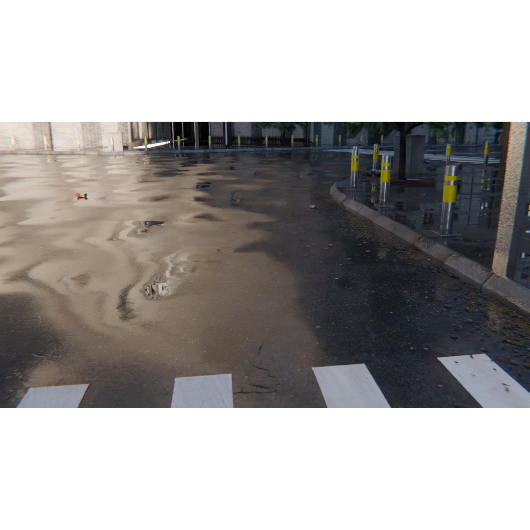 Modern City Street 3D Model – Realistic Urban Environment, Blender - View 8