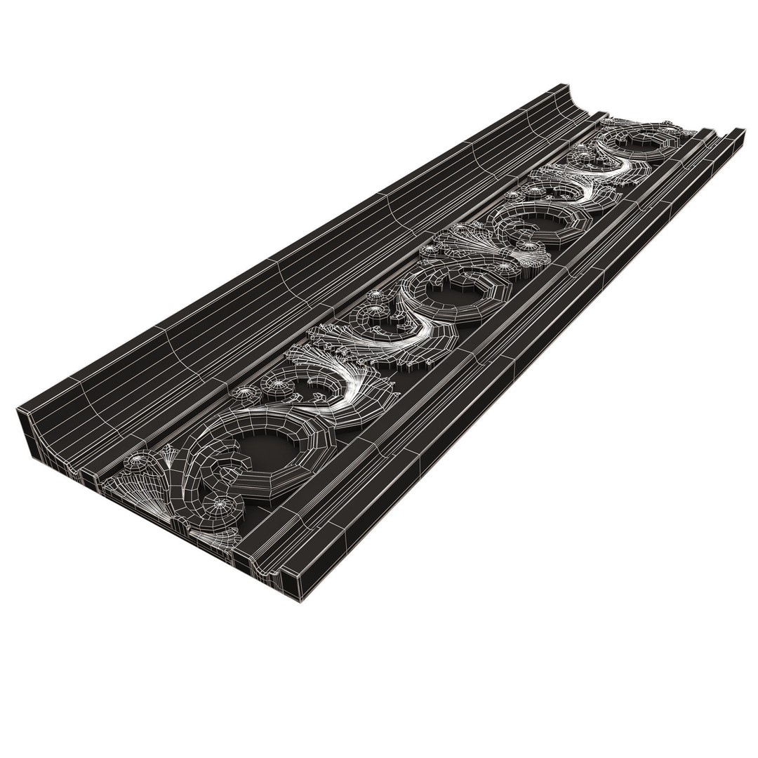 Cornice Decoration Molding 018 3D Model – Low Poly Architectural Decor, FBX & OBJ