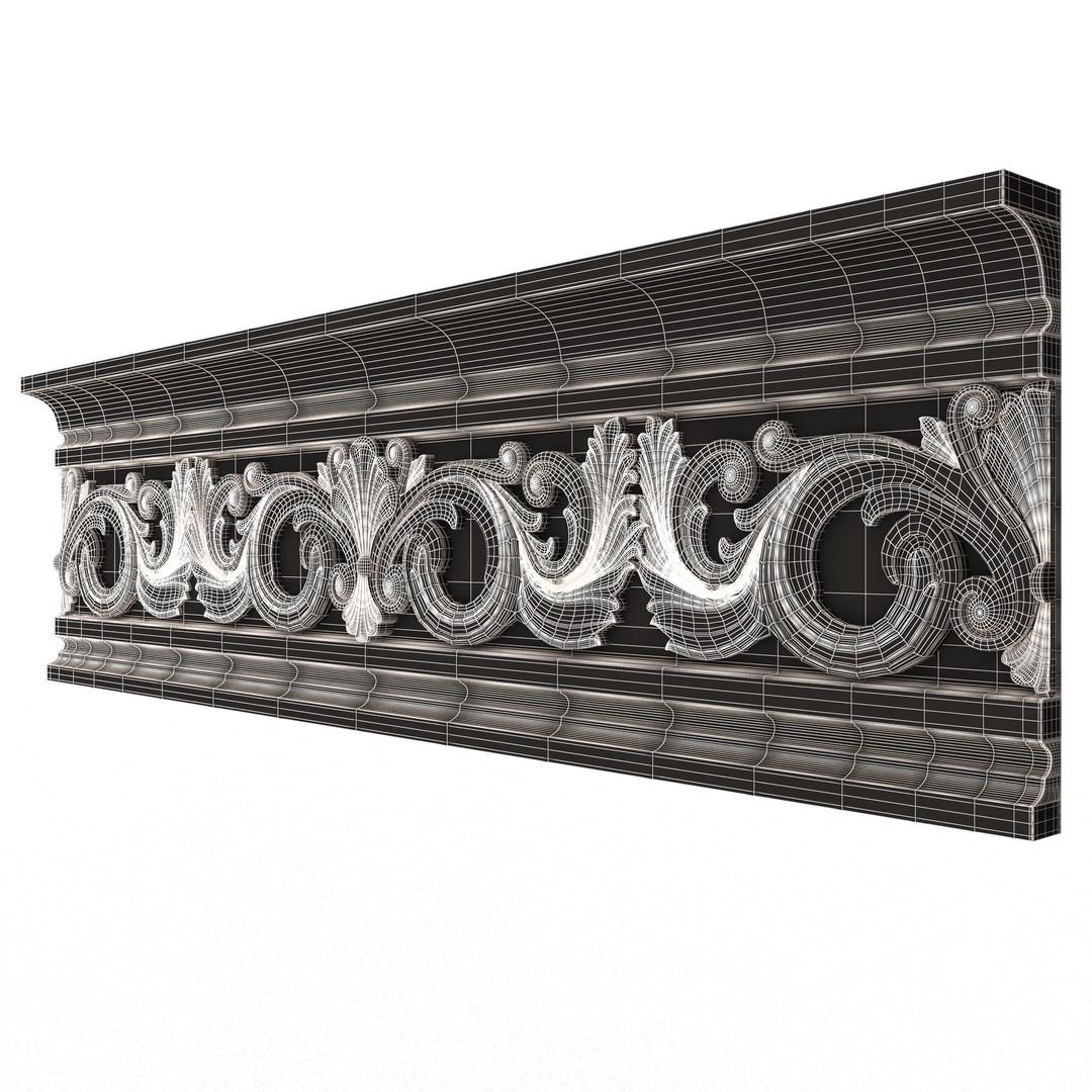 Cornice Decoration Molding 018 3D Model – Low Poly Architectural Decor, FBX & OBJ - View 10