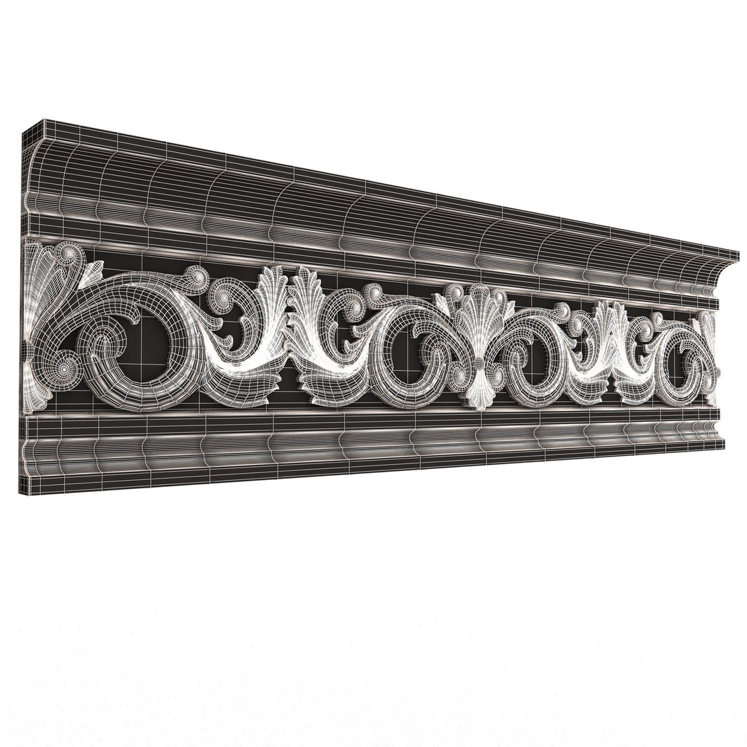 Cornice Decoration Molding 018 3D Model – Low Poly Architectural Decor, FBX & OBJ - View 11