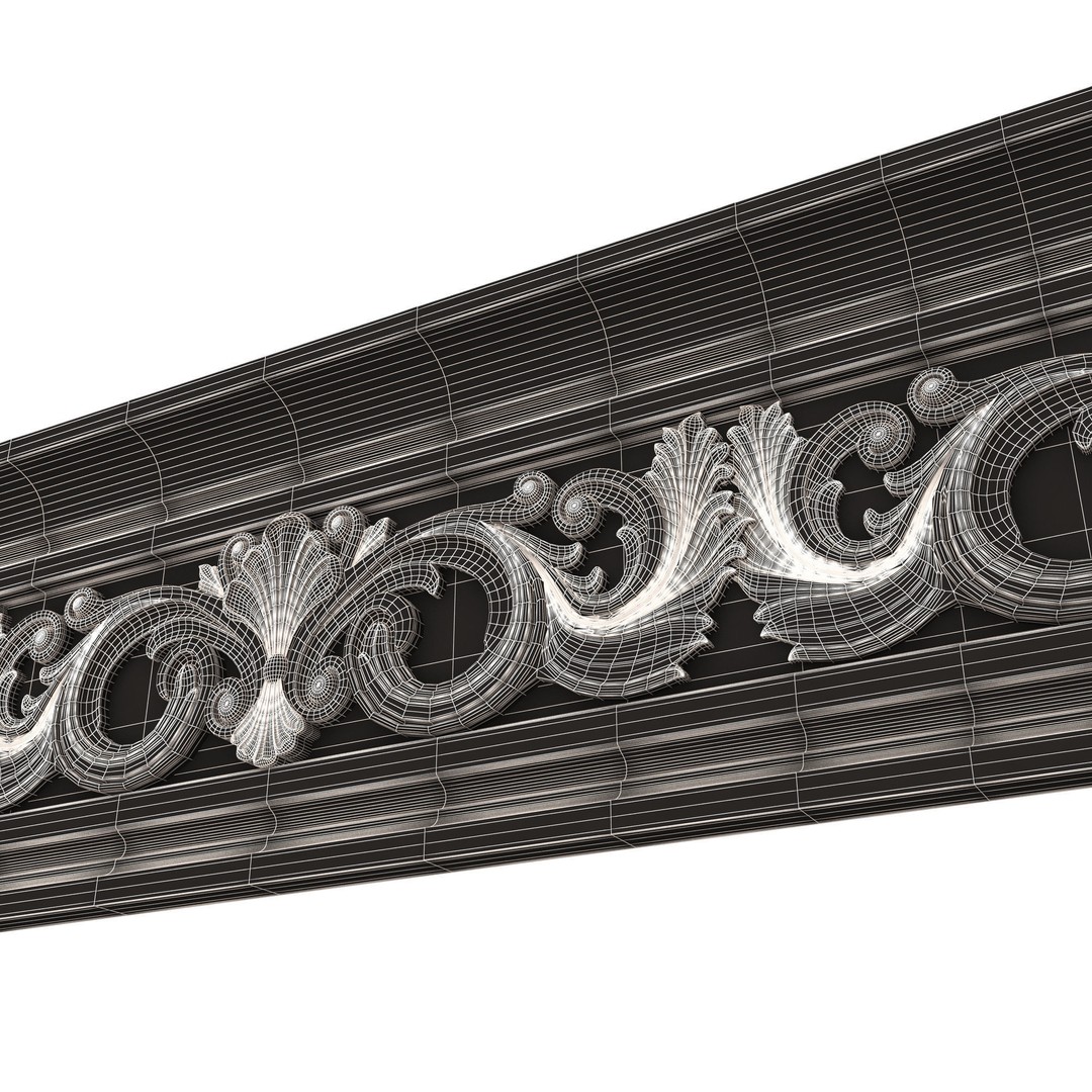 Cornice Decoration Molding 018 3D Model – Low Poly Architectural Decor, FBX & OBJ - View 12