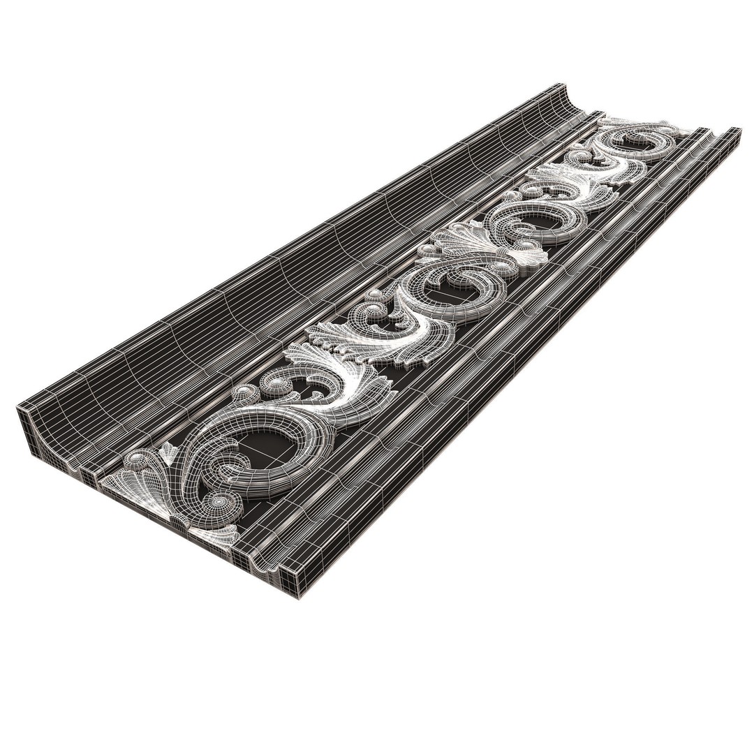 Cornice Decoration Molding 018 3D Model – Low Poly Architectural Decor, FBX & OBJ - View 13