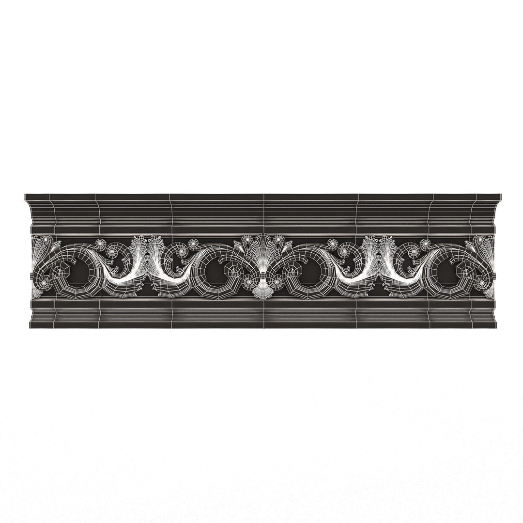 Cornice Decoration Molding 018 3D Model – Low Poly Architectural Decor, FBX & OBJ - View 14