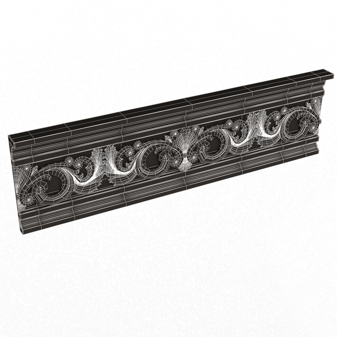 Cornice Decoration Molding 018 3D Model – Low Poly Architectural Decor, FBX & OBJ - View 15