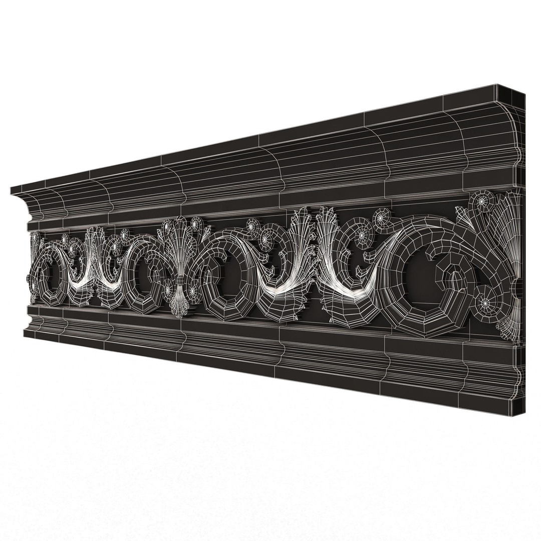 Cornice Decoration Molding 018 3D Model – Low Poly Architectural Decor, FBX & OBJ - View 16
