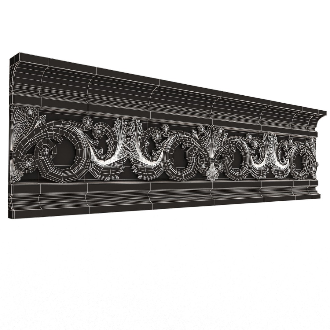 Cornice Decoration Molding 018 3D Model – Low Poly Architectural Decor, FBX & OBJ - View 17