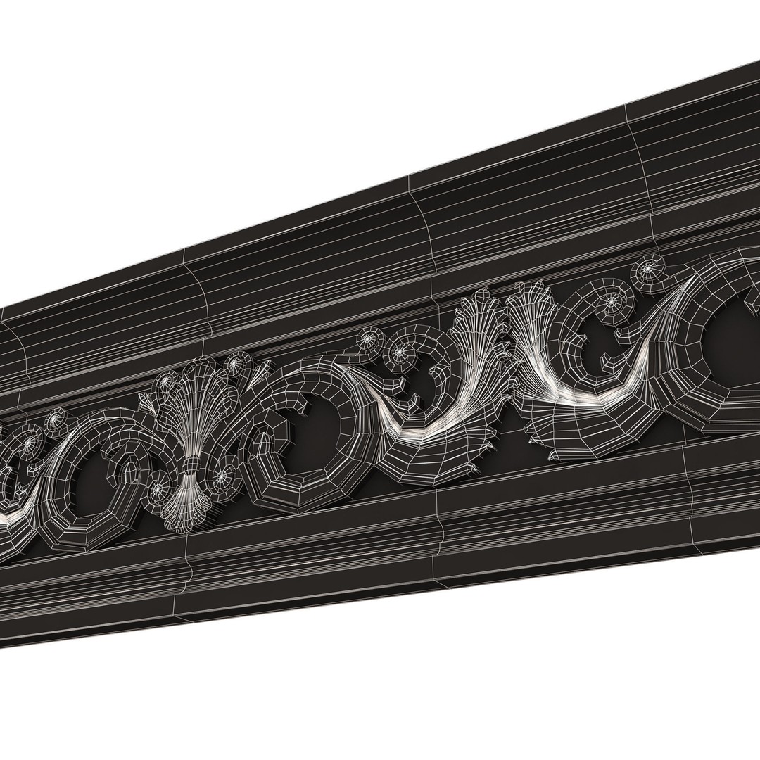 Cornice Decoration Molding 018 3D Model – Low Poly Architectural Decor, FBX & OBJ - View 18