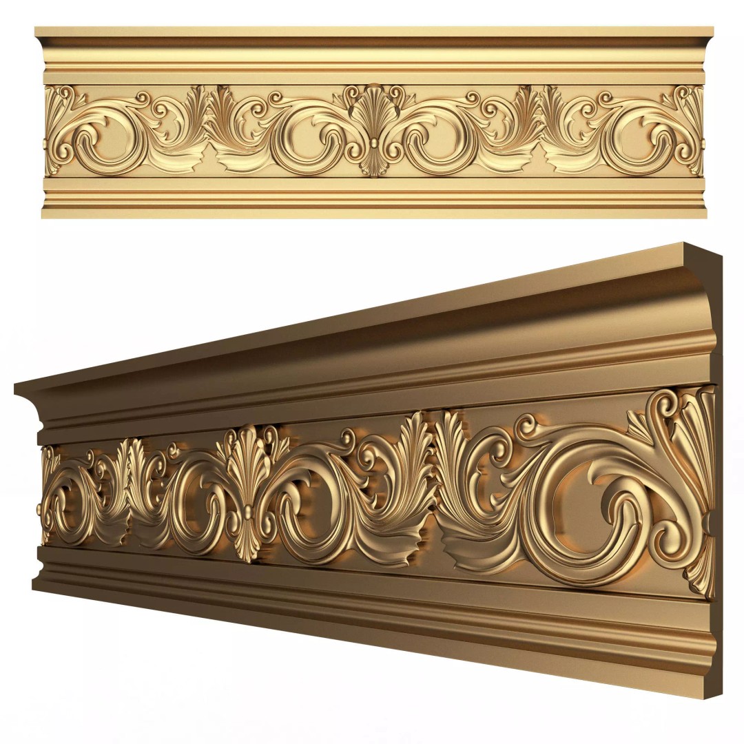Cornice Decoration Molding 018 3D Model – Low Poly Architectural Decor, FBX & OBJ - View 2