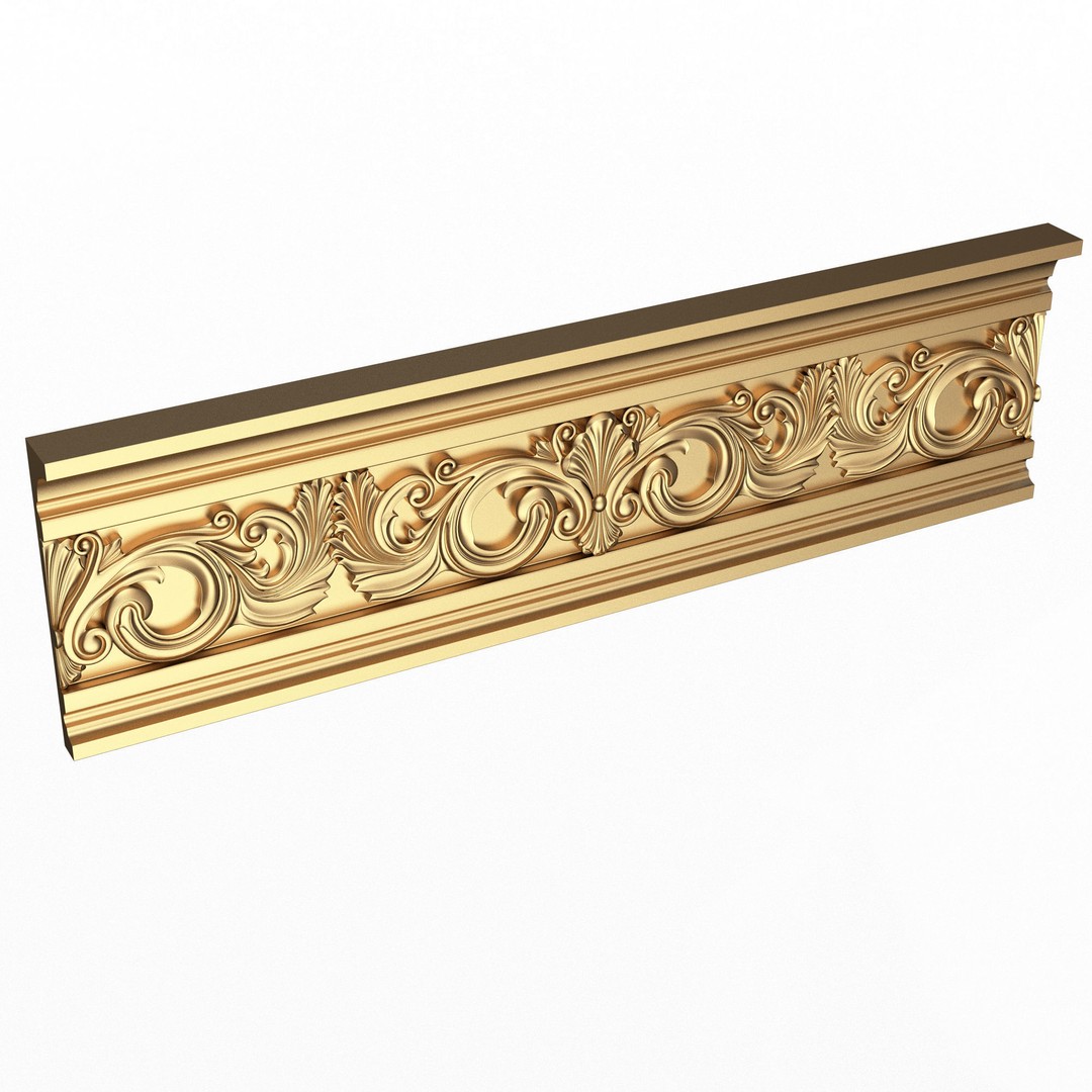 Cornice Decoration Molding 018 3D Model – Low Poly Architectural Decor, FBX & OBJ - View 3
