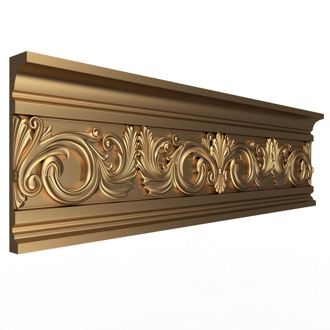 Cornice Decoration Molding 018 3D Model – Low Poly Architectural Decor, FBX & OBJ - View 4