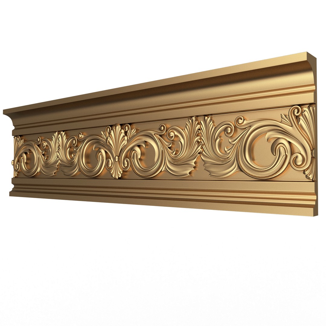Cornice Decoration Molding 018 3D Model – Low Poly Architectural Decor, FBX & OBJ - View 5