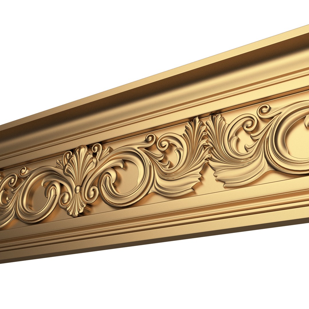 Cornice Decoration Molding 018 3D Model – Low Poly Architectural Decor, FBX & OBJ - View 6