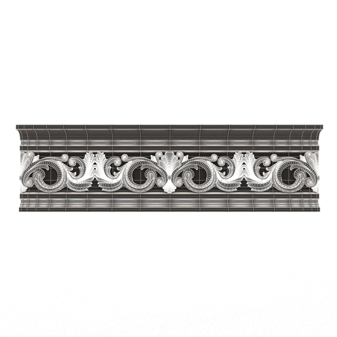 Cornice Decoration Molding 018 3D Model – Low Poly Architectural Decor, FBX & OBJ - View 8