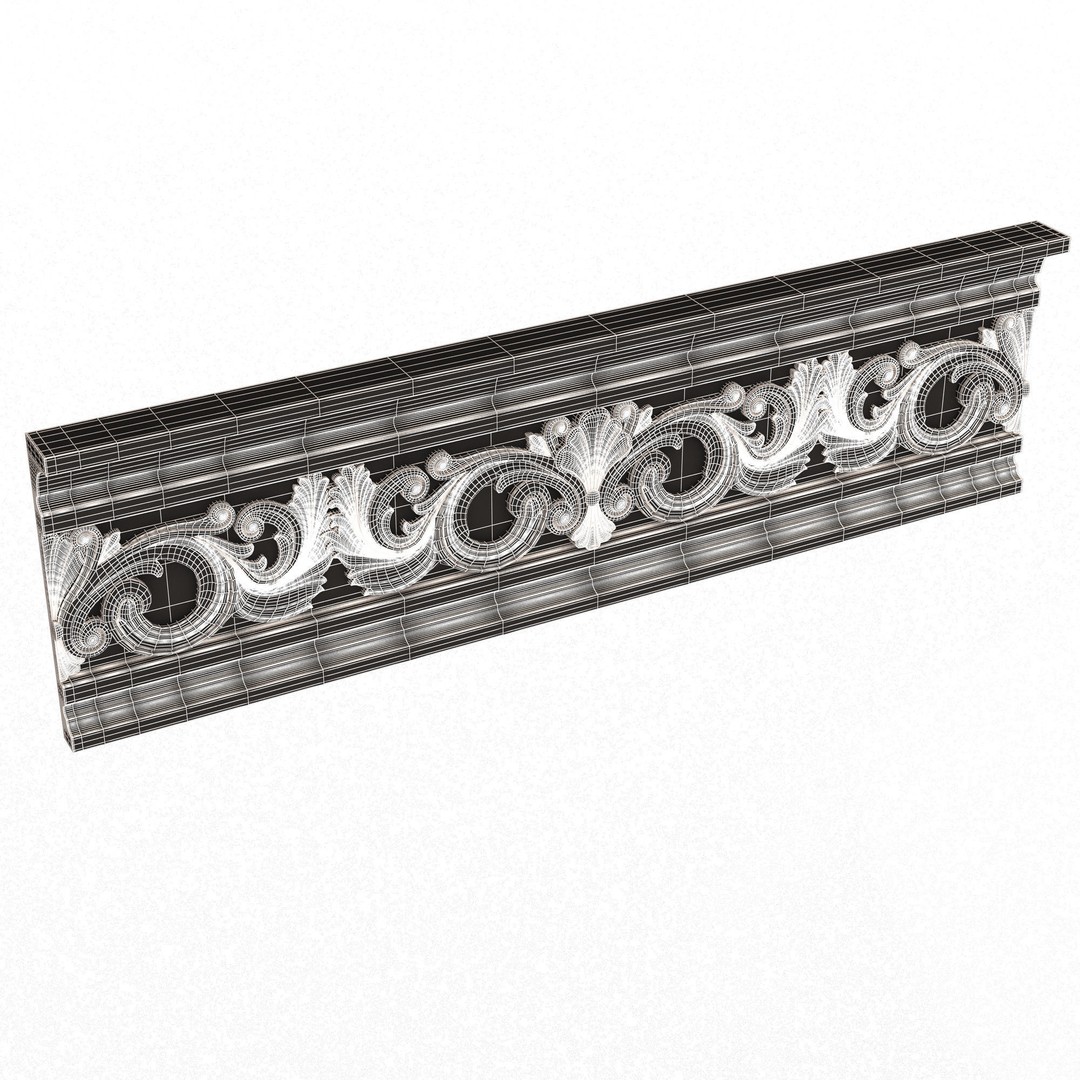 Cornice Decoration Molding 018 3D Model – Low Poly Architectural Decor, FBX & OBJ - View 9