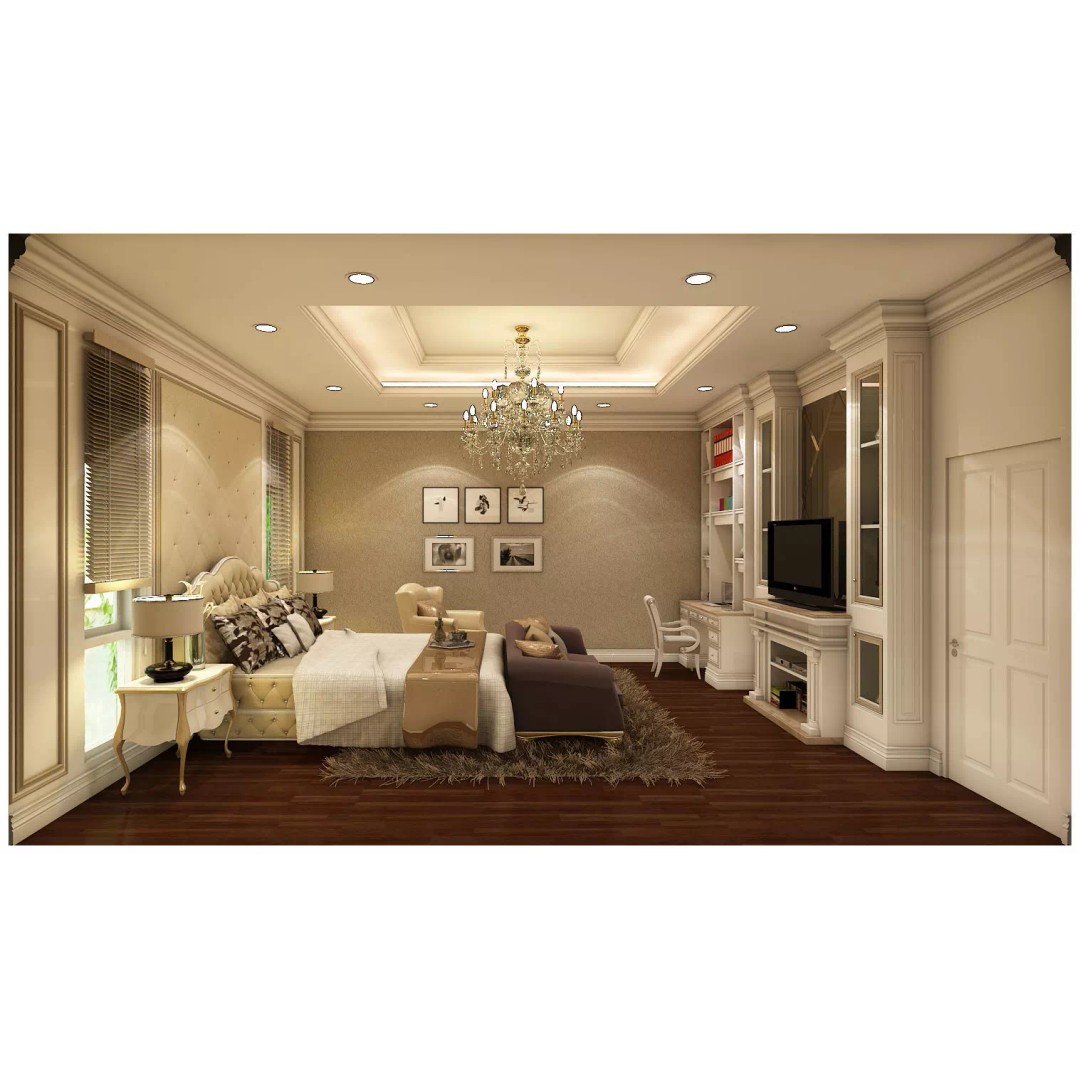Luxurious Bedroom 3D Model – High Poly Interior Design, OBJ & FBX - View 2