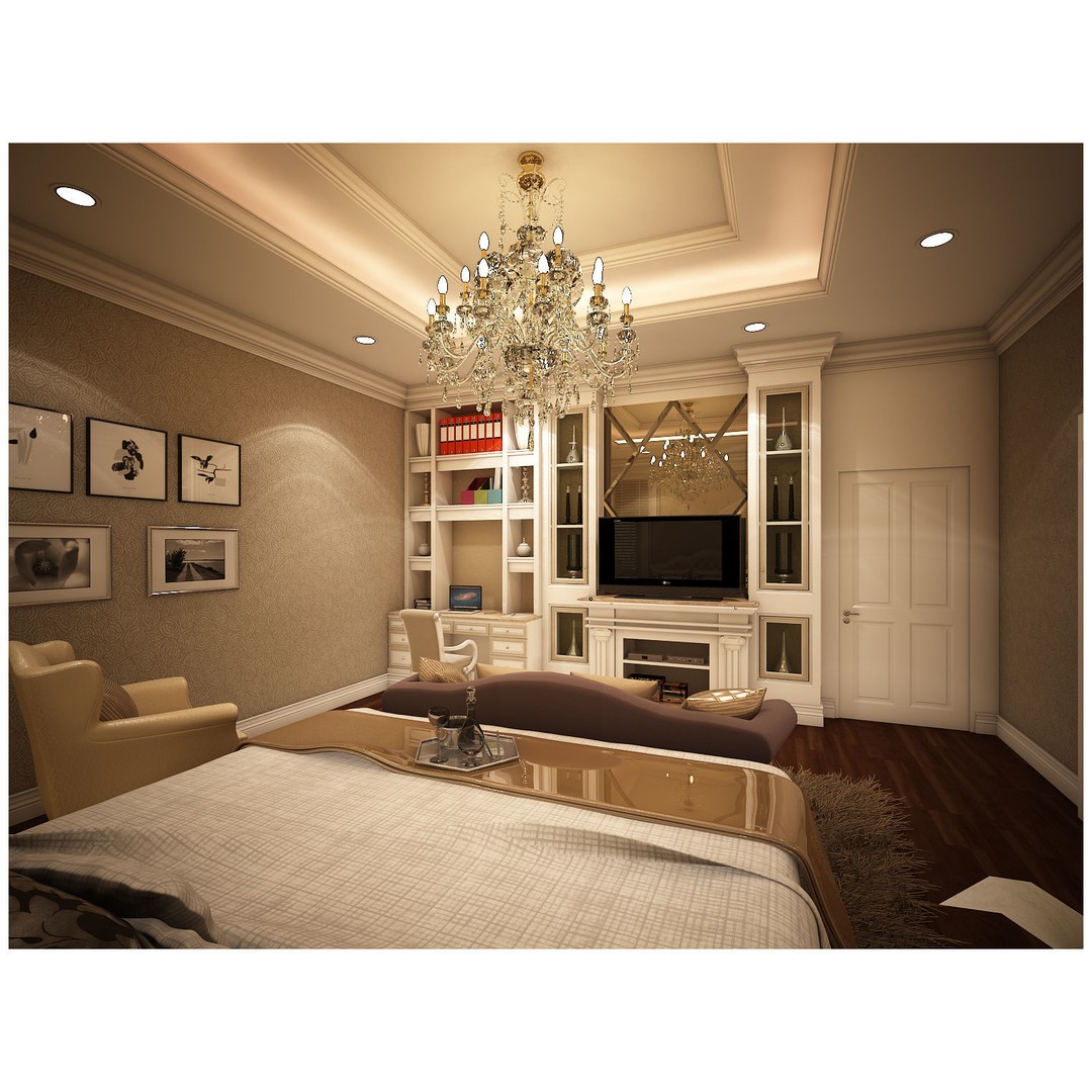 Luxurious Bedroom 3D Model – High Poly Interior Design, OBJ & FBX - View 4