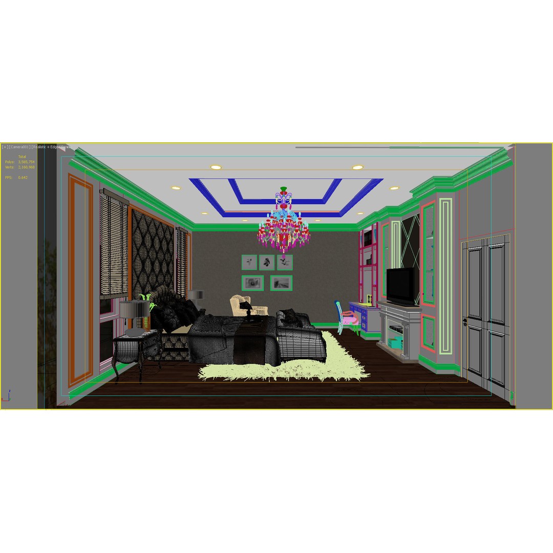 Luxurious Bedroom 3D Model – High Poly Interior Design, OBJ & FBX - View 8