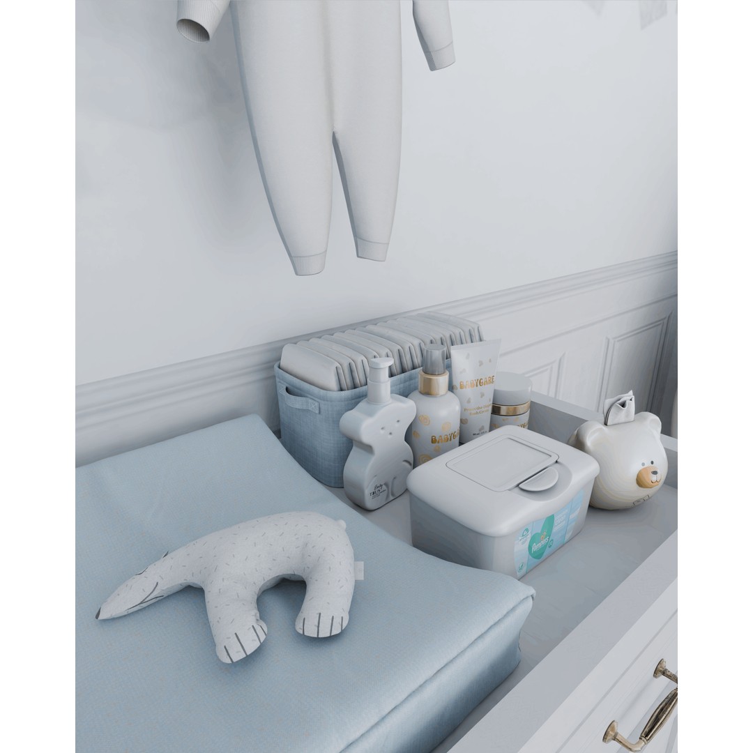 Winter Baby Room 3D Model – Realistic Blender Scene for Nursery - View 7