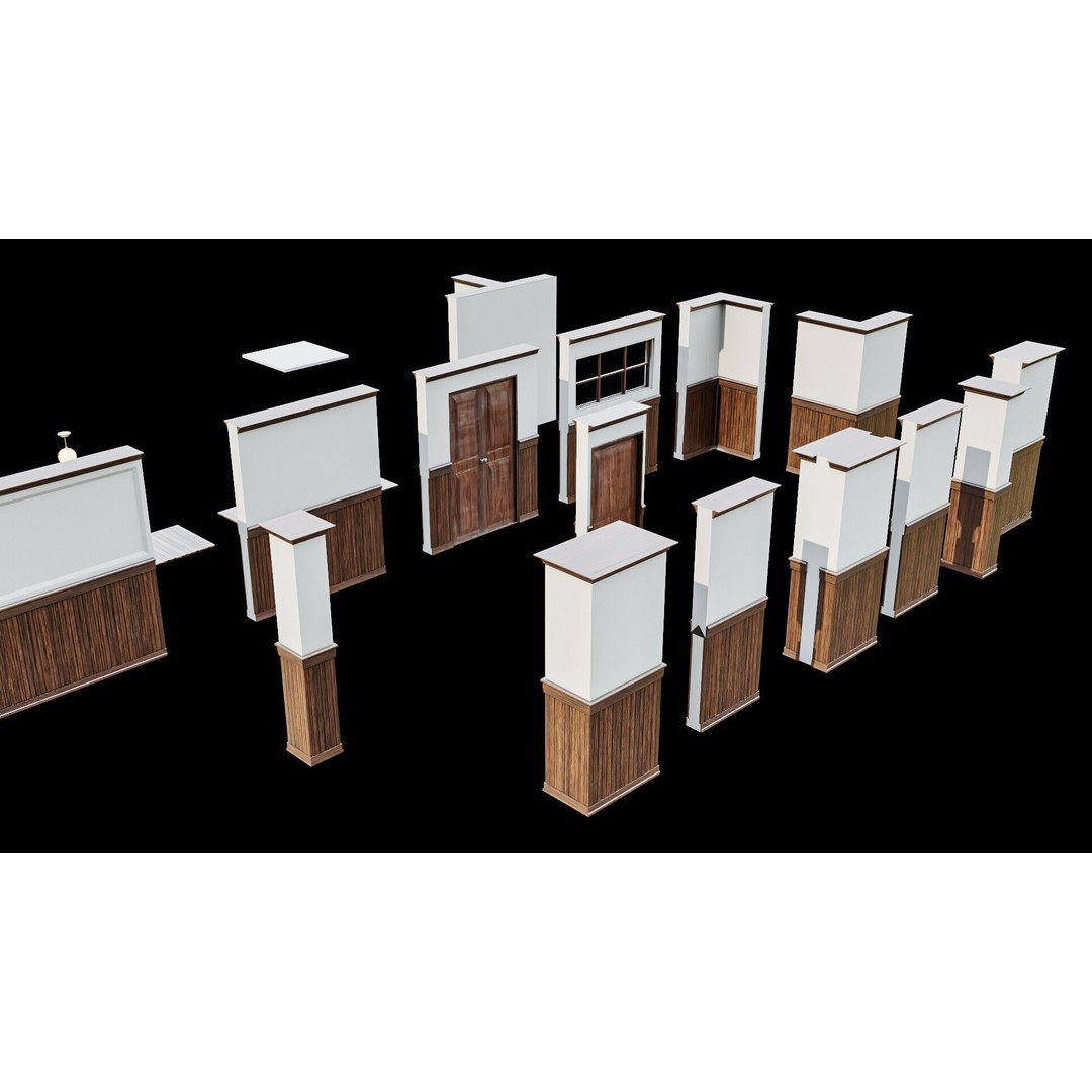 Modular Interior Pack 3D Model – Low-Poly Game Asset, PBR Textures - View 12