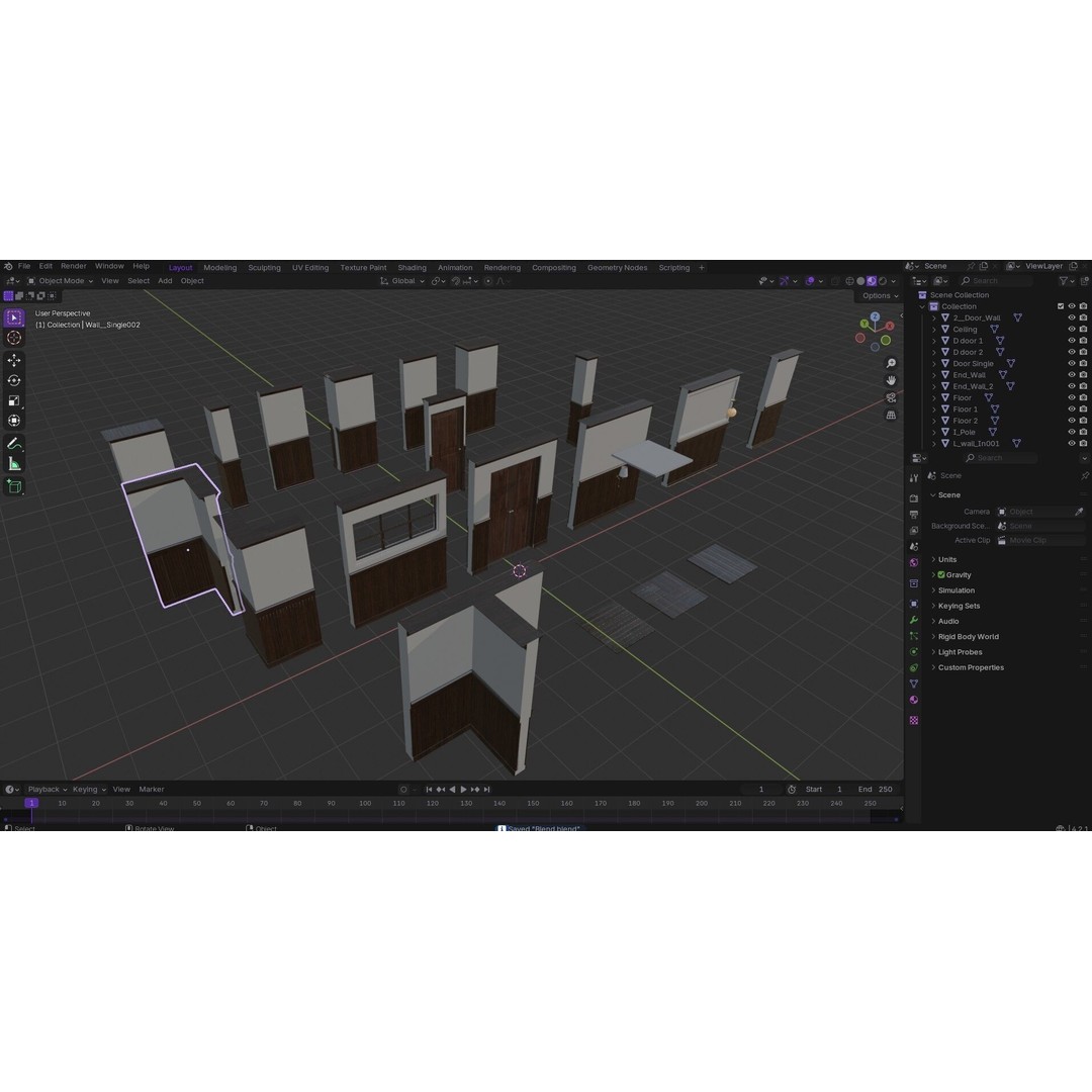 Modular Interior Pack 3D Model – Low-Poly Game Asset, PBR Textures - View 34