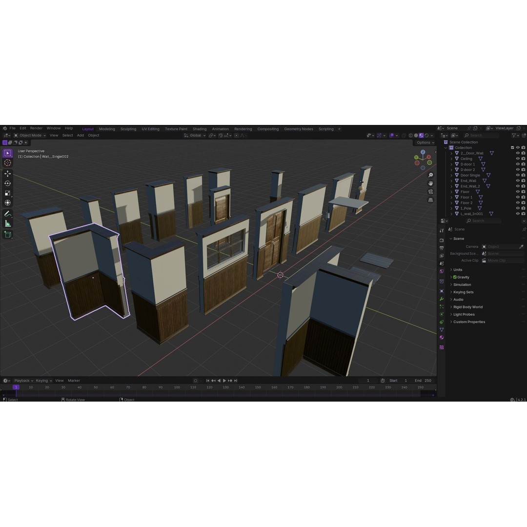 Modular Interior Pack 3D Model – Low-Poly Game Asset, PBR Textures - View 35
