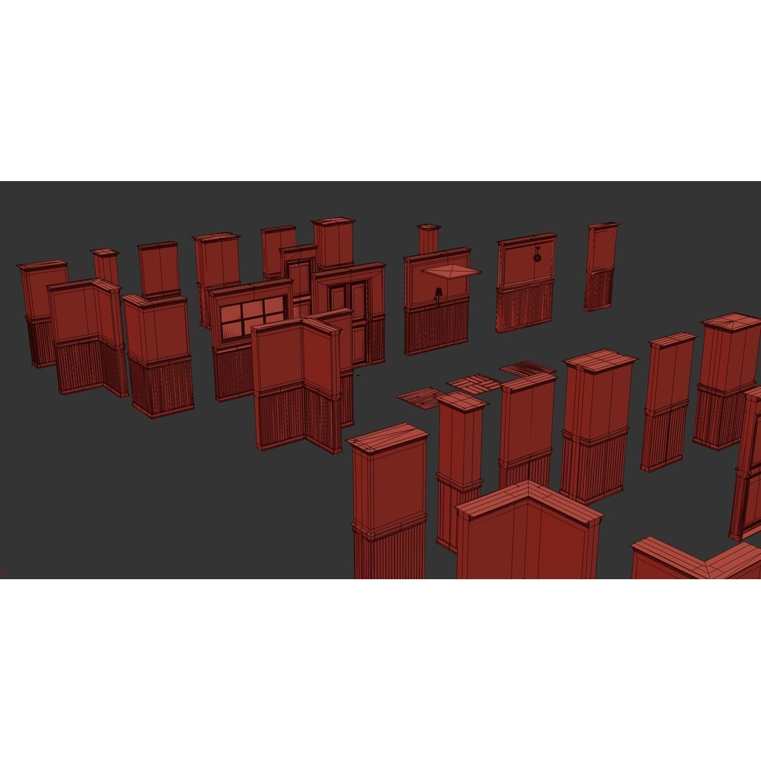 Modular Interior Pack 3D Model – Low-Poly Game Asset, PBR Textures - View 36