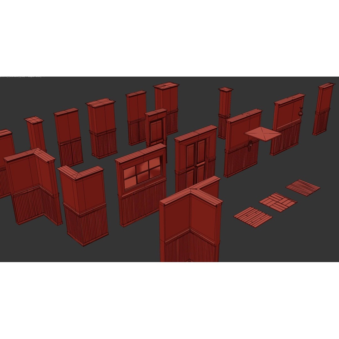 Modular Interior Pack 3D Model – Low-Poly Game Asset, PBR Textures - View 37