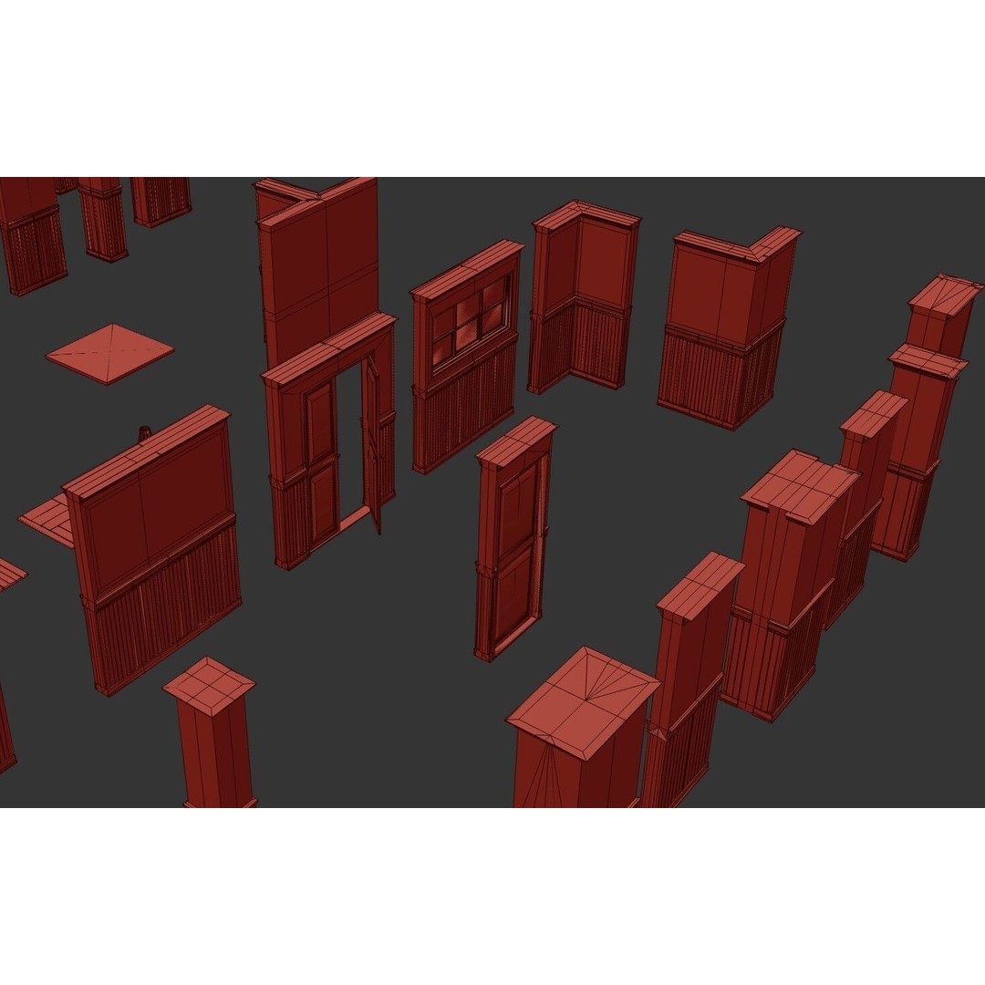 Modular Interior Pack 3D Model – Low-Poly Game Asset, PBR Textures - View 39