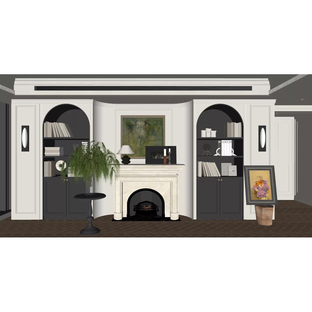 French Retro Style Living Room 3D Model – PBR Textures, Game-Ready Formats - View 11