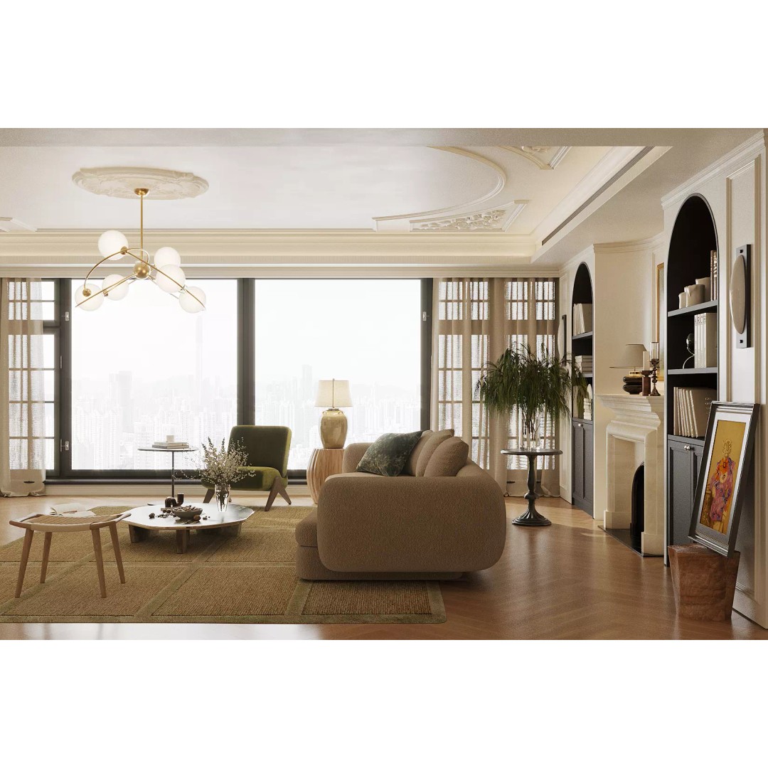 French Retro Style Living Room 3D Model – PBR Textures, Game-Ready Formats - View 6