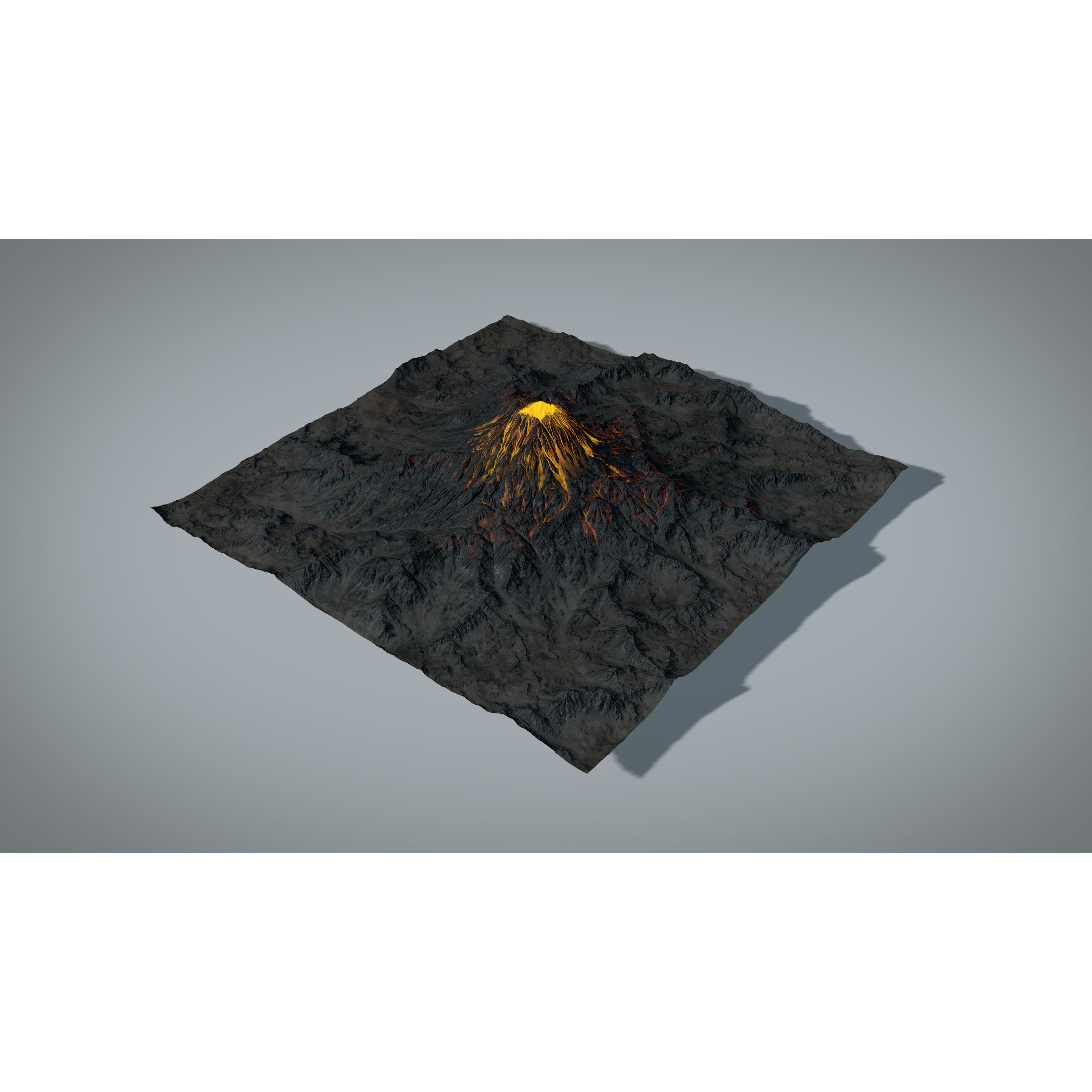 Volcano - Low-Poly Game-Ready 3D Model - View 10