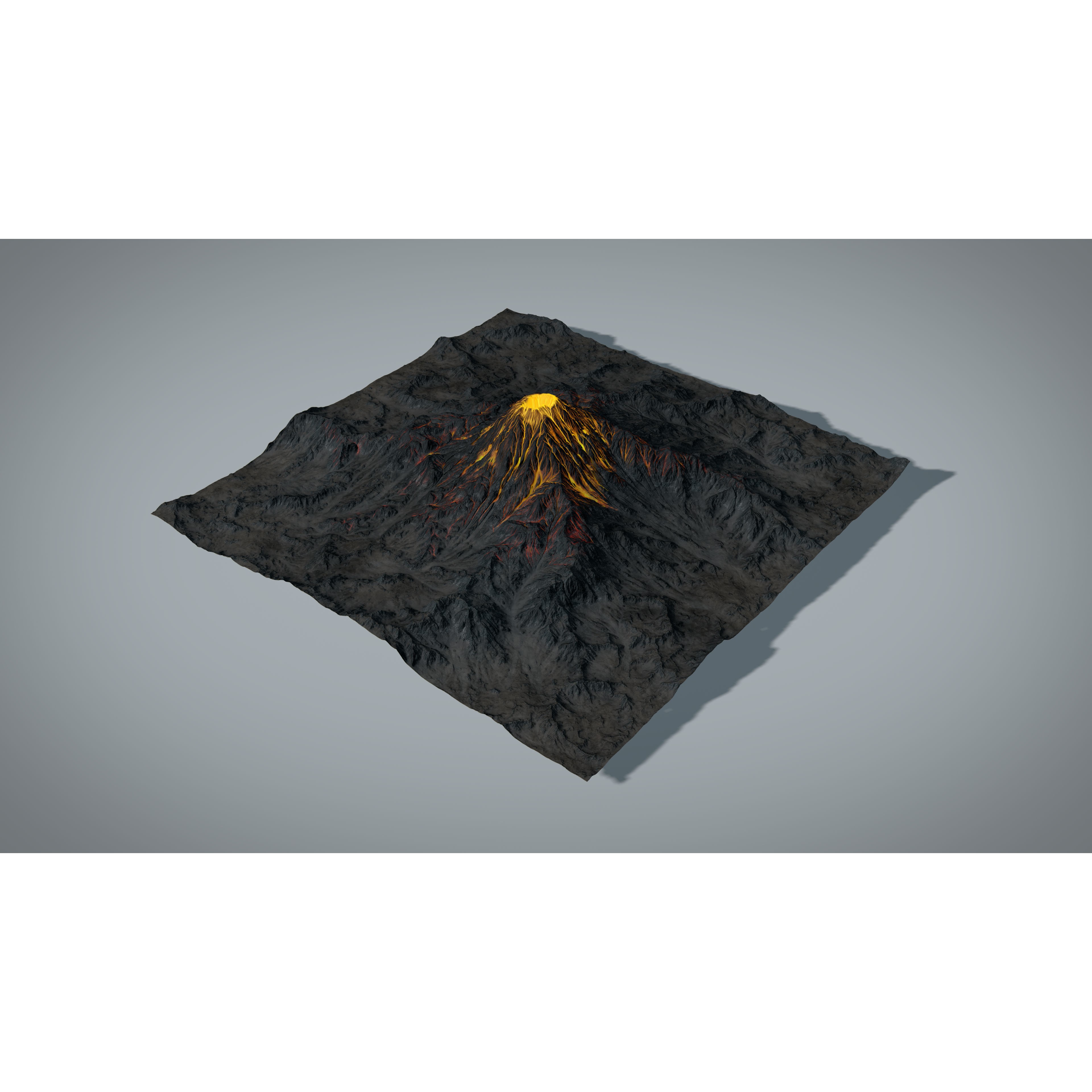 Volcano - Low-Poly Game-Ready 3D Model - View 12
