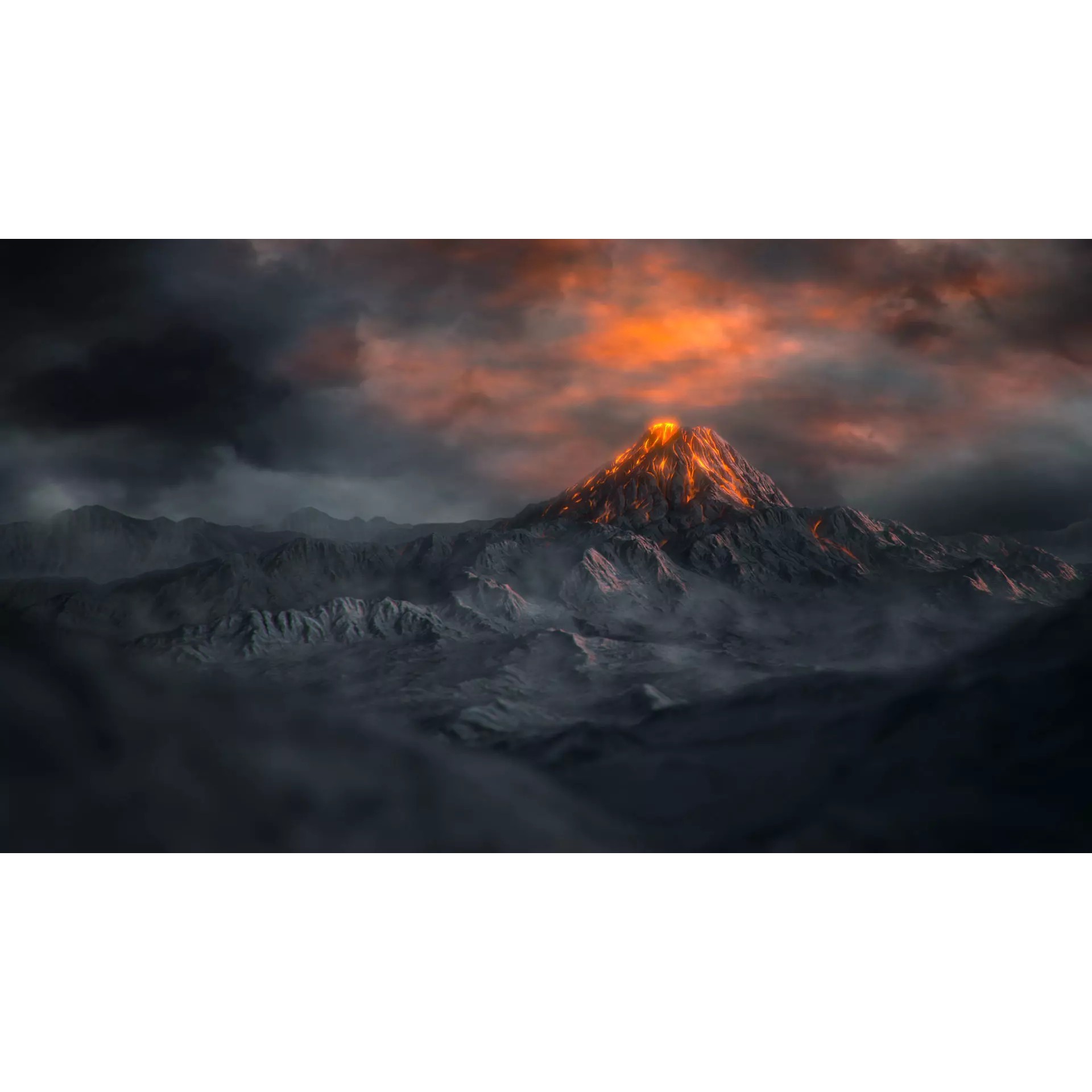 Volcano - Low-Poly Game-Ready 3D Model - View 2